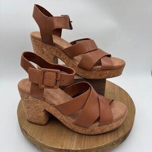 Tom’s Ava platform Heeled Sandal woman’s size 6.5 vacation spring summer cruise